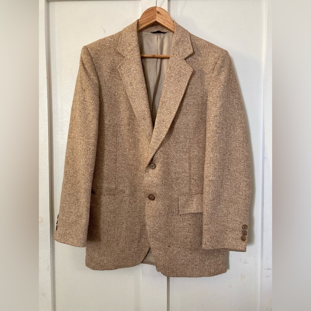 Kuppenheimer clothes designer collection blazer suit coat size 38 R herringbone